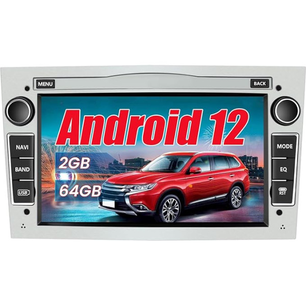 AWESAFE Android auto radio priekš Opel Corsa, Astra, Zafira, Meriva 2GB + 64BG ar navigāciju Carplay, Bluetooth 7