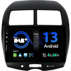 SXAUTO [Iebūvēts DAB] Android 12 autoradio Mitsubishi ASX (2010-2019) - Iebūvēts Carplay/Android Car - LED kamera + Mic - 4G + 64G - AHD 360-CAM stūres vadības stūres rata vadība Fast Boot - 2 DIN IPS 10.1