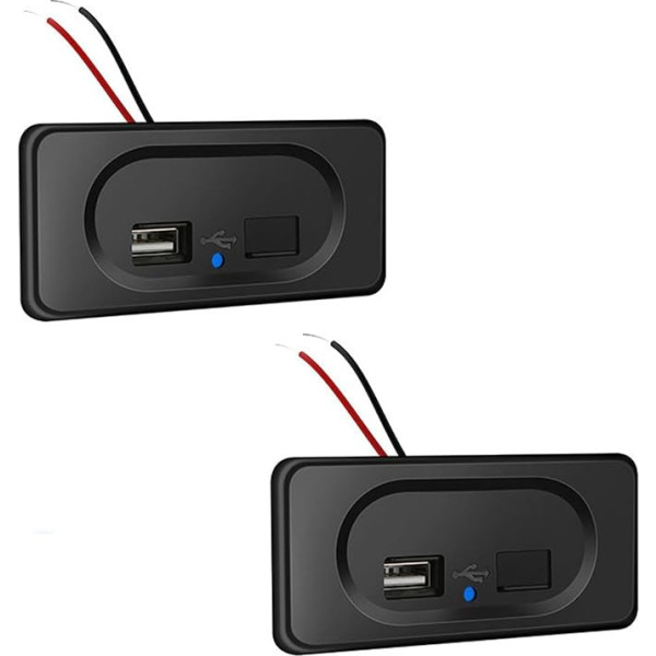 2 vnt. 4,8A dvigubo USB 12V-24V automobilinio lizdo Dvigubas USB įkrovimo lizdas Vandeniui atsparus automobilinis maitinimo greito įkrovimo adapteris Automobilinio įkroviklio montavimo lizdas USB automobilinis įkrovimo lizdas, skirtas nameliams ant ra