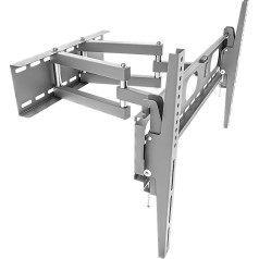 OKSI TV sienas stiprinājums | Piemērots 32 collu (81 cm) - 55 collu (140 cm) televizoriem un monitoriem | Kustības slīpums +/- 15° | Maksimālais attālums līdz sienai 47 cm | TV stiprinājums VESA saderīgs ar 100 x 100 -660 x 400 | Sudrabs