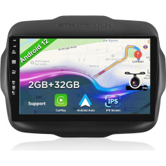 BXLIYER 9 collu Android 12 autoradio Jeep Renegade (2015-2018) - atpakaļgaitas kamera - 2G + 32G - 2 Din - DAB stūres vadības pults WiFi Carplay Android auto DSP Split Screen 4G Bluetooth