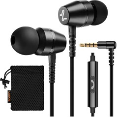 LUDOS OMNITONE In-Ear austiņas ar kabeli un mikrofonu, In-Ear austiņas, 3,5 mm Jack Plug austiņas, bagātīgas basa austiņas, austiņas iPhone, iPad, Huawei, Samsung