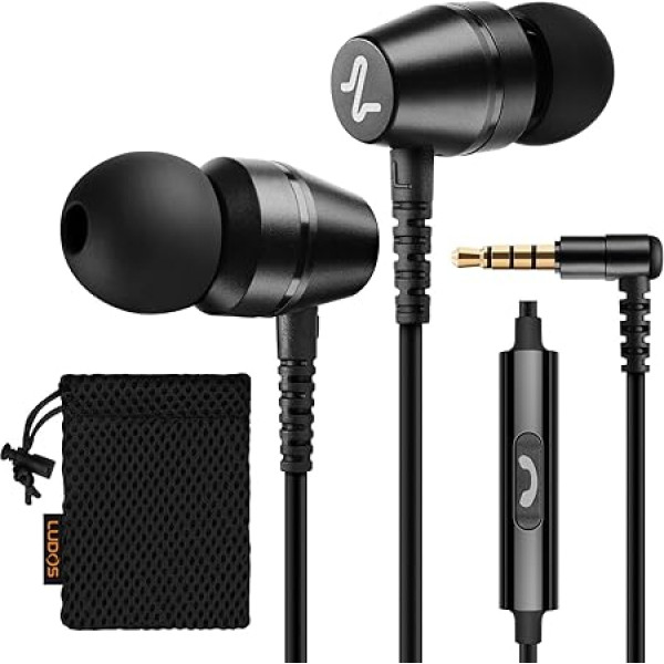 LUDOS OMNITONE In-Ear austiņas ar kabeli un mikrofonu, In-Ear austiņas, 3,5 mm Jack Plug austiņas, bagātīgas basa austiņas, austiņas iPhone, iPad, Huawei, Samsung