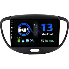 SXAUTO Android 13 [Iebūvēts DAB] IPS Autoradio für Hyundai I10 (2007-2013) - Eingebaut Carplay/Android Auto - LED Kamera + MIC - 4G+64G - DSP 360-CAM Lenkradsteuerung Fast-Boot - 2 Din 9 Zoll