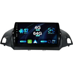 SXAUTO Android 12 IPS autoradio Ford Kuga (2013-2018) - Iebūvēts Carplay/Android Car/DSP - LED kamera + MIC - 4G + 64G - DAB 360-CAM vadība pie stūres Fast Boot AHD WiFi - 2 DIN 9 collas