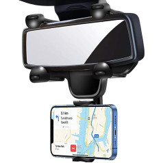 360° Car Mirror Mount, Universal Car Mirror Mount Holder for Smartphones Less Than 3.7 Inches Wide