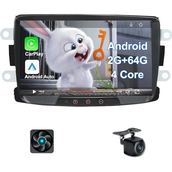 Kovanda Android autoradio ar 8 collu skārienjūtīgo ekrānu Bluetooth radio priekš Renault Dacia Duster Sandero Dokker Logan Lodgy Captur Carplay DSP WiFi GPS 2+64GB