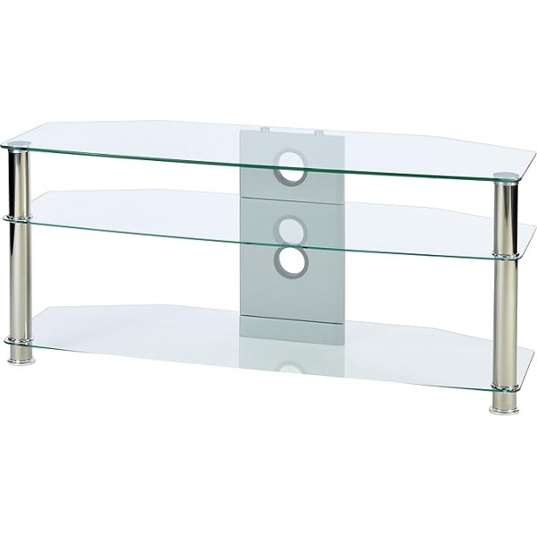 MMT Furniture Designs CL1150 Farbbildschirm-Bodenhalter, 55 Zoll, Chrom, Transparent