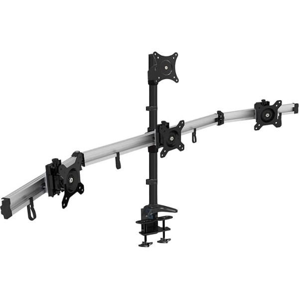 HFTEK - 4-way monitor arm - Desk mount for 4 screens from 15 to 27 inch with VESA 75/100 - (MP234C-L)