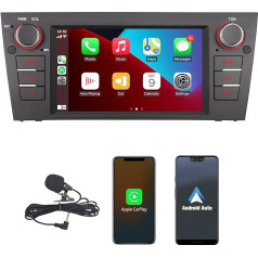 HLLECARMO BMW E90 bezvadu radio Apple Carplay un Android 7 collu HD skārienjūtīgais ekrāns Bluetooth Mirror Link USB AM/FM/RDS DSP Subw EQ SWC BMW 3. sērijas E90/E91/E92/E93 automašīnai