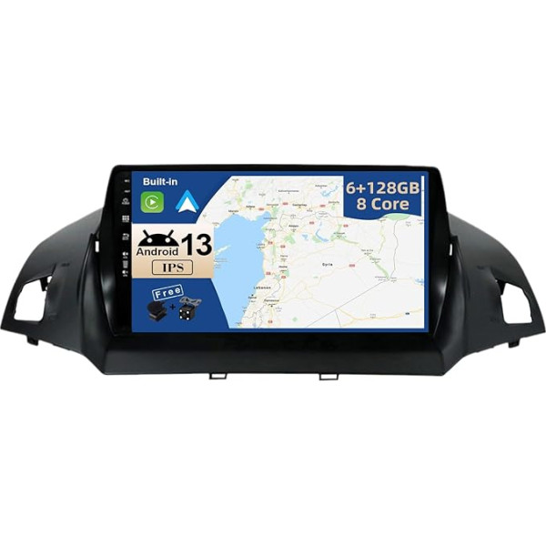 JOYX - [6G+128G] - Android 12 autoradio piemērots Ford Kuga (2013-2018) - Bezvadu Carplay + Android Car - Kamera un mikrofons - IPS 9 collu 2 DIN - 8 kodolu -DSP stūres vadības WiFi DAB Fast-Boot 360 kamera