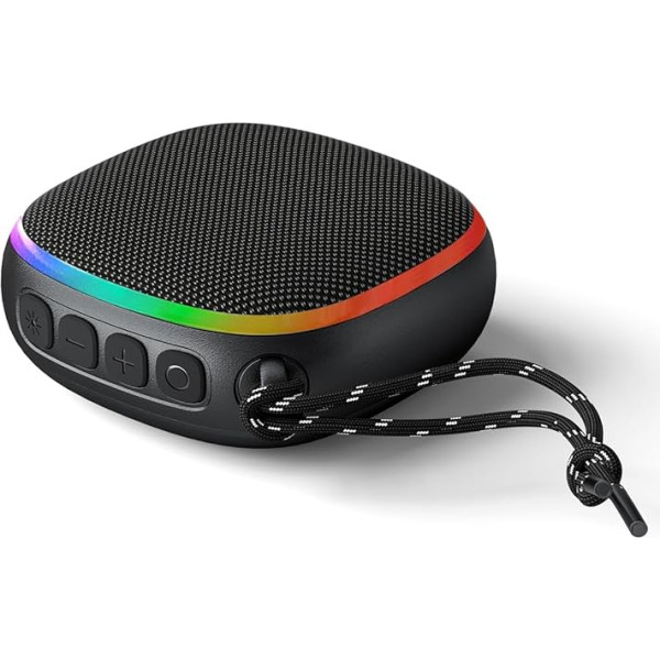 eppfun SK004 Tragbarer Bluetooth-Lautsprecher 5.3, kabellos, mit RGB-LED-Licht, wasserdicht IPX7, TF-Karte, für Party/Reisen/Außenbereich - Laufzeit 5 Stunden