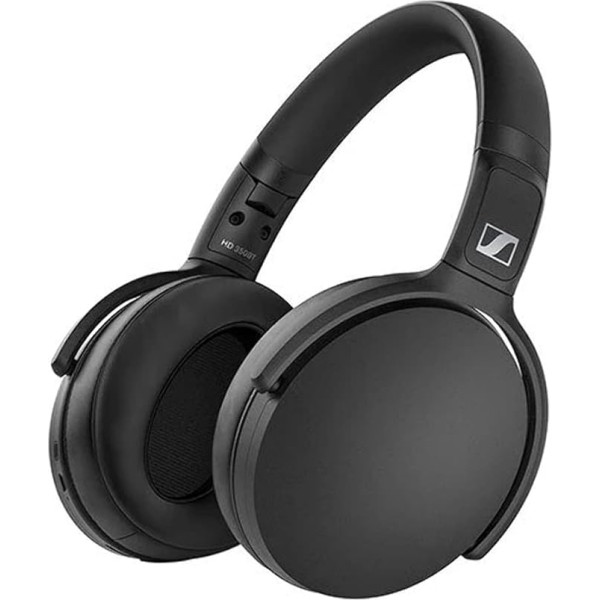 Sennheiser HD 350BT Bluetooth 5.0 bezvadu austiņas - 30 stundu akumulatora darbības laiks, USB-C ātrās uzlādes funkcija, virtuālā asistenta poga, salokāmas - melnas krāsas