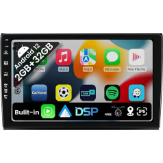 BXLIYER Android 12 IPS auto radio piemērots Fiat Bravo (2006-2012) - Iebūvēts CarPlay Android Car - Bezmaksas atpakaļgaitas kamera - 2G + 32G - 9 collu 2 DIN - DAB stūres vadība 4G WiFi Fast Boot BT