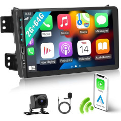 2G + 64G Android 12 Autordio priekš Suzuki Splash Ritz/Opel Agila 2004-2014 ar Carplay/Android Car, 9 collu ekrāns ar navigāciju Double DIN ar Bluetooth WiFi WiFi FM/RDS Radio EQ Mirror Link + atpakaļgaita