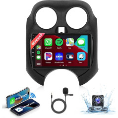 9 collu auto radio 2 DIN Nissan March Micra 2010-2017 Bezvadu Apple Carplay Android Car Airplay, podofo Android Radio Bluetooth ar ekrānu HiFi RDS/FM WiFi GPS navigācija + AHD aizmugures skata kamera/2