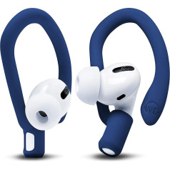 WC HookZ - uzlabotie austiņu āķīši AirPods Pro un AirPods 1, 2 un 3 - iekļauti 2 izmēru pāri, unikāls Wicked Cushions izgatavots kreisais un labais āķis | Navy Blue