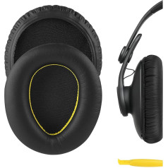 Geekria QuickFit rezerves austiņu spilventiņi AKG K361, K361BT, K371, K371BT austiņām, austiņu ausu spilventiņi, ausu vāciņu pārvalks, remonta detaļas (melns)