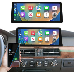 Road Top 12,3 Zoll Autoradio Touchscreen Wireless Carplay für BMW 5er E60/E61 2003-2008 Jahr mit CCC System, Auto Multimedia Radio Receiver, Unterstützung Wireless Android Auto, Mirrorlink