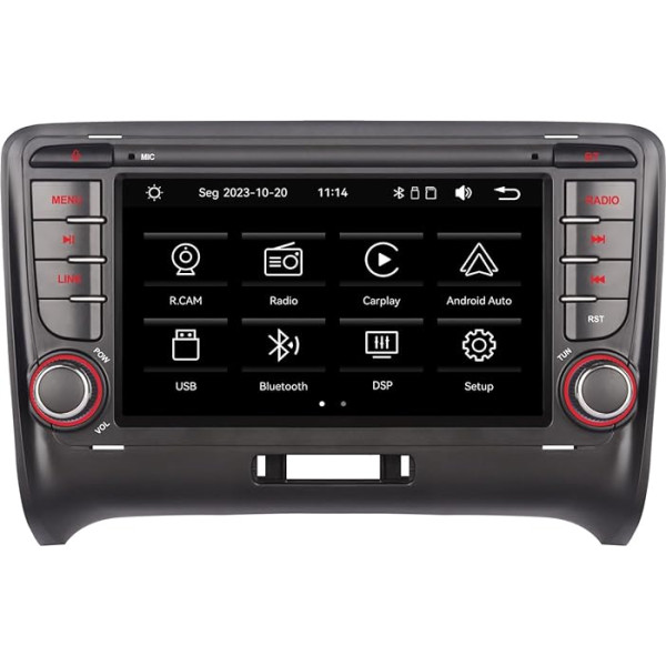 YZKONG Auto radio Audi TT MK2 8J 2004-2015, 7 collu skārienjūtīgais ekrāns HiFi Sound ar bezvadu Apple Carplay un Android autoradio MirrorLink BT/AM/FM/USB/RDS