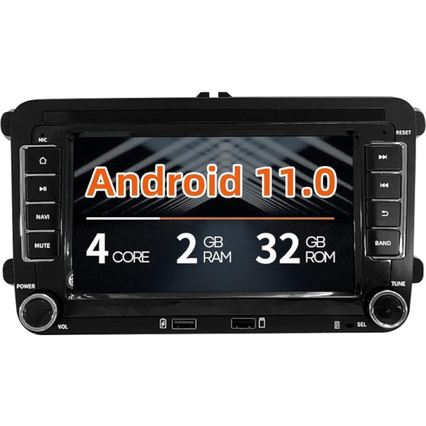 Freeauto 7 Zoll Android 11 Autoradio Video uztvērējs saderīgs ar VW Golf Polo Passat Jetta mit USB FM GPS navigācija WiFi Mirror Link SWC AUX-In + Canbus + Rückfahrkamera