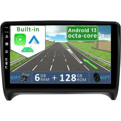 YUNTX [6GB + 128GB] Android 12 autoradio Audi TT MK2 8J (2006-2012)-[Integrēts CarPlay/Android Car/DSP/GPS]-9 collu IPS 2.5D kamera + MIC-DAB/Mirror Link/Bluetooth 5.0/360 kamera/stūresrats