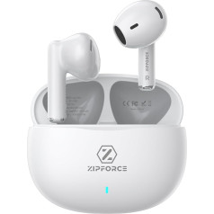 ZIPFORCE True Wireless Earbuds, In-Ear Bluetooth 5.3 austiņas ar 4 mikrofoniem ENC Clear Call, Bluetooth austiņas Touch Control 40 atskaņošanas laiks, IPX6 ūdensizturīgas TWS, vieglas austiņas