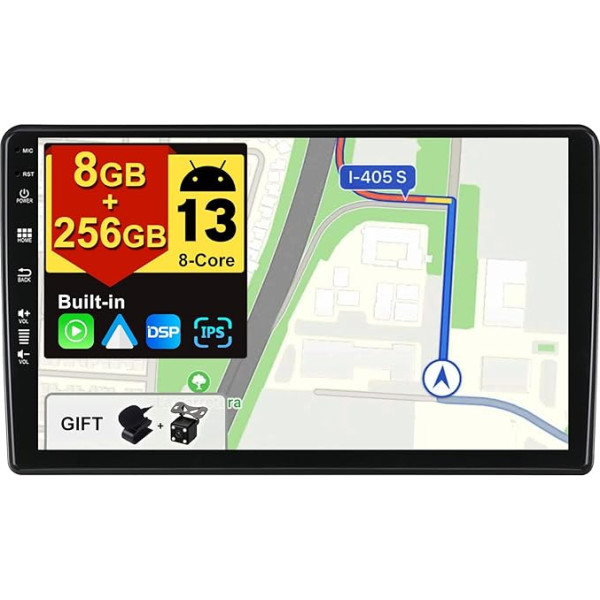 BXLIYER - [8G+256G, 8-core] - Android 13 IPS Autoradio für Benz W209-W203 W168 ML W163 W463 Viano W639 - Kabellos CarPlay/Android Auto/DSP - Kamera & MIC - 9 Zoll 2 Din - DAB SWC Fast-Boot 360-Kamera