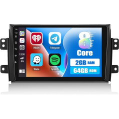 8Core CAMECHO Android 12 Auto Radio Double DIN ar navigācijas sistēmu Suzuki SX4/Fiat Sedici 2006-2013, 2G + 64G, 9 collu ekrāns ar Carplay Bezvadu Android auto DSP RDS Bluetooth Mirror Link