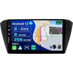 BXLIYER - [8G+256G, 8-core] - Android 12 IPS auto radio VW Skoda Fabia (2015-2019) - Wireless CarPlay/Android Car/DSP - LED kamera un mikrofons - 9 collu 2 DIN - DAB stūres vadības stūres rats Fast Boot 360