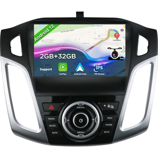 BXLIYER 9 collu Android 12 autoradio Ford Focus (2012-2017) - atpakaļgaitas kamera - 2G + 32G - 2 Din - DAB stūres vadības pults WiFi Carplay Android auto DSP Split Screen 4G Bluetooth