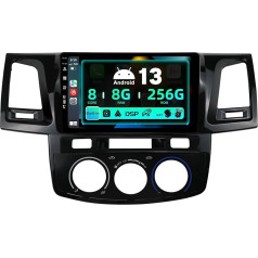 SXAUTO ¦8G+256G ¦ Android 12 IPS Auto Radio Toyota Fortuner Hilux Revo Vigo (2008-2014) - Iebūvēts Carplay/Android Car/DSP - Kamera + MIC - DAB stūres kontrole Fast Boot 360-CAM - 2 DIN 9