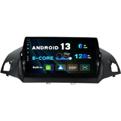 SXAUTO - 6G + 128G - Android 12 IPS autoradio Ford Kuga (2013-2018) - Iebūvēts Carplay/Android Car/DSP - LED kamera + MIC - DAB stūres vadības pults vadība Ātrā boot 360-CAM WiFi AHD - 2 DIN 9 collas