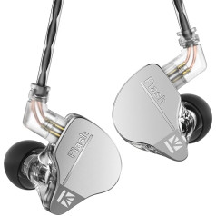 keephifi Kbear Kbear IEM Flash 1BA+1DD austiņas HiFi In-Ear Monitor, In-Ear monitori ar CNC vāku, dinamiskais draiveris 10 mm, noņemams kabelis (pelēks, bez mikro)