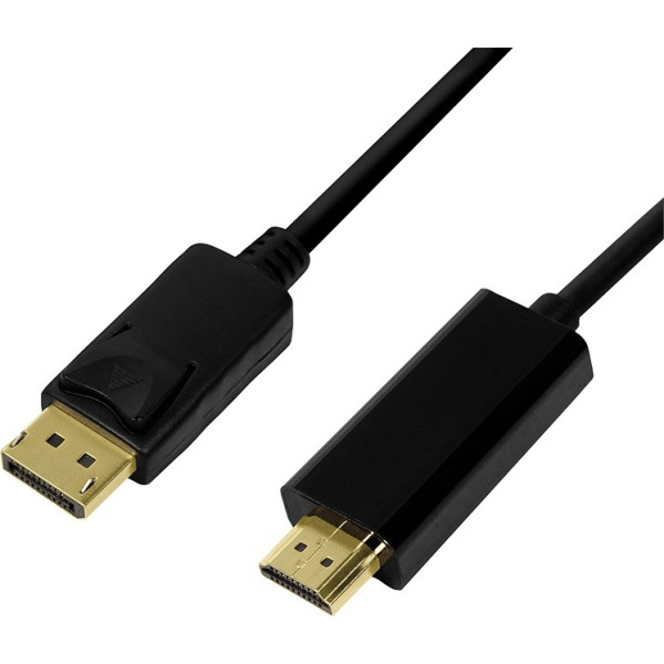 Displayport 1.2 uz hdmi 1.4 kabelis, 5 m, melns