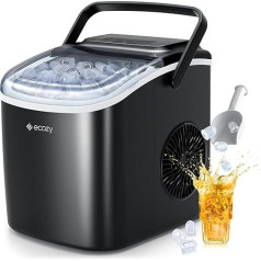 ecozy Eiswürfelmaschine, Eiswürfelmaschine Klein, Selbstreinigende Eiswürfelmaschinen, 2 Eiswürfel Größen Ice Cube Maker, 9 Würfel in 6 Minuten Fertig, 12 KG/24H Eiswürfelbereiter für Zuhause, Party