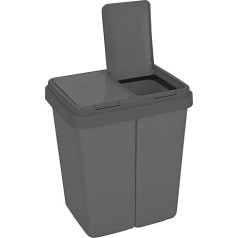 Ribelli garbage can, plastic, anthracite, approx. 45 x 32 x 51 cm