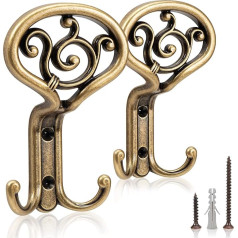 UTiLE Coat Hooks, Coat Hooks, Jacket Holder, Wall, Set of 2, Bronze - 85 x 50 x 138 mm - Build a Modern Wardrobe, Coat Rack Panel or a Beautiful Coat Rack