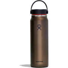 HYDRO FLASK - Viegla ūdens pudele ar 946 ml (32oz) Trail Series - Vakuumizolēta, atkārtoti lietojama nerūsējošā tērauda ūdens pudele ar necaurlaidīgu elastīgu vāku - izmēra atvērums - nesatur BPA - Obsidiāns