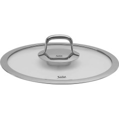 Silit Compact Pot Lid 24 cm, stikla vāks ar metāla rokturi, karstumizturīgs stikls, piemērots mazgāšanai trauku mazgājamā mašīnā