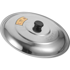 GALPADA Lāpstiņa Nerūsējošā tērauda virtuves katla vāks Wok pannas vāks 33 cm rezerves vāks ar pogu Metāla vāks virtuves dārzeņu katlam pannai Tvaika katlam Wok katlam kūkai