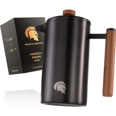 Barista Legends® French Press nerūsējošā tērauda termiskā kafijas prese (350 ml) - dubultās sieniņas kafijas automāts ilgākai svaigas filtrētas kafijas pagatavošanai - piemērots arī kā kafijas automāts kempingam