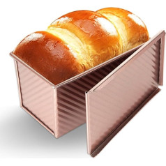 YAYODS Neslīpo Pullman Loaf Pan 450g maizes grauzdiņu panna ar bīdāmo vāku, oglekļa tērauda maizes plāceņi grauzdiņiem, sviestmaizēm, kūkām, cepšanai