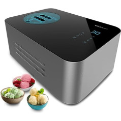 Cecotec Gelacy 1500 Touch Ice Cream Maker ar 1,5 L kompresoru 150 W, saldējuma mašīna, skārienjūtīgais ekrāns, vadības logs, noņemams motors, saldējums 30 minūtēs