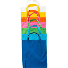 noTrash2003 Pack of 7 Cotton Shopping Bags Fabric Bag Shopper with Short Handles in Various Colours, mixed