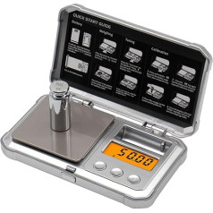 UNIWEIGH Gram Scale Punk Digital Pocket Scale, 300g/0.01g Mini augstas precizitātes juvelierizstrādājumu svari Digitāls svars gramos un uncēs, neliels svariņš virtuvei, garšaugiem, pulverim, medicīnai, pārtikai, ar 50 g Cal