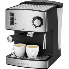 Clatronic Espresso Siebträgermaschine ES 3643, Espressomaschine mit 15 Bar Pump-Druck, Milchschaumdüse, Espresso- und Cappuccino-Automat, 1,6 Liter Wassertank, Tassen-Vorwärmfunktion, edelstahl