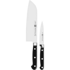 ZWILLING Professional S Messer-Set, 2-teilig (Spick-/Garniermesser 10 cm, Santokumesser 18 cm), Rostfreier Spezialstahl/Kunststoff-Griff mit Nieten, Schwarz [Ražots Vācijā]