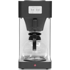 HENDI Coffee Machine, Quick Filter System, for Ground Filter Coffee, with 1.8 L Glass Jug, Polypropylene Filter Holder and Lid, with 2 Warming Plates, Stainless Steel