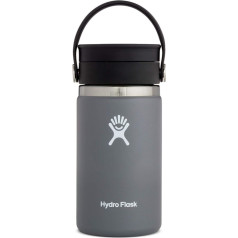 HYDRO FLASK - Ceļojumu termosiņš ar termosiņu 354 ml (12 oz) - Nerūsējošā tērauda vakuumizolēta kafijas krūze ar termo izolāciju - Flex Sip vāks, kas necaurlaidīgs - ceļojumu krūze kafijai - Nerūsējošais tērauds - Plašs atvērums -